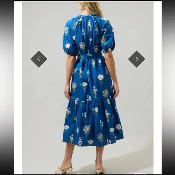 Sugarlips Madison Floral Wynette Tiered Midi Dress size 1X - Picture 3 of 12